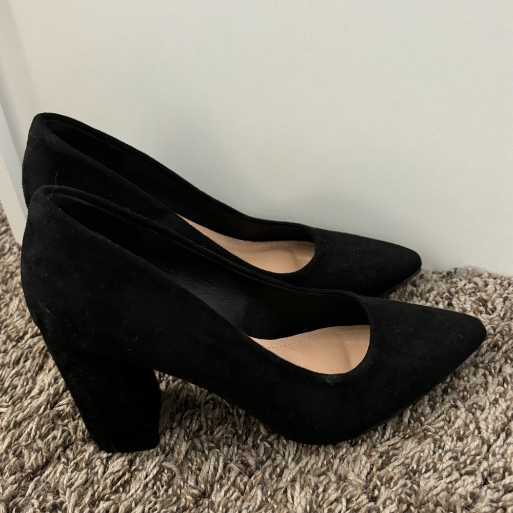 Classic Black Suede Pumps